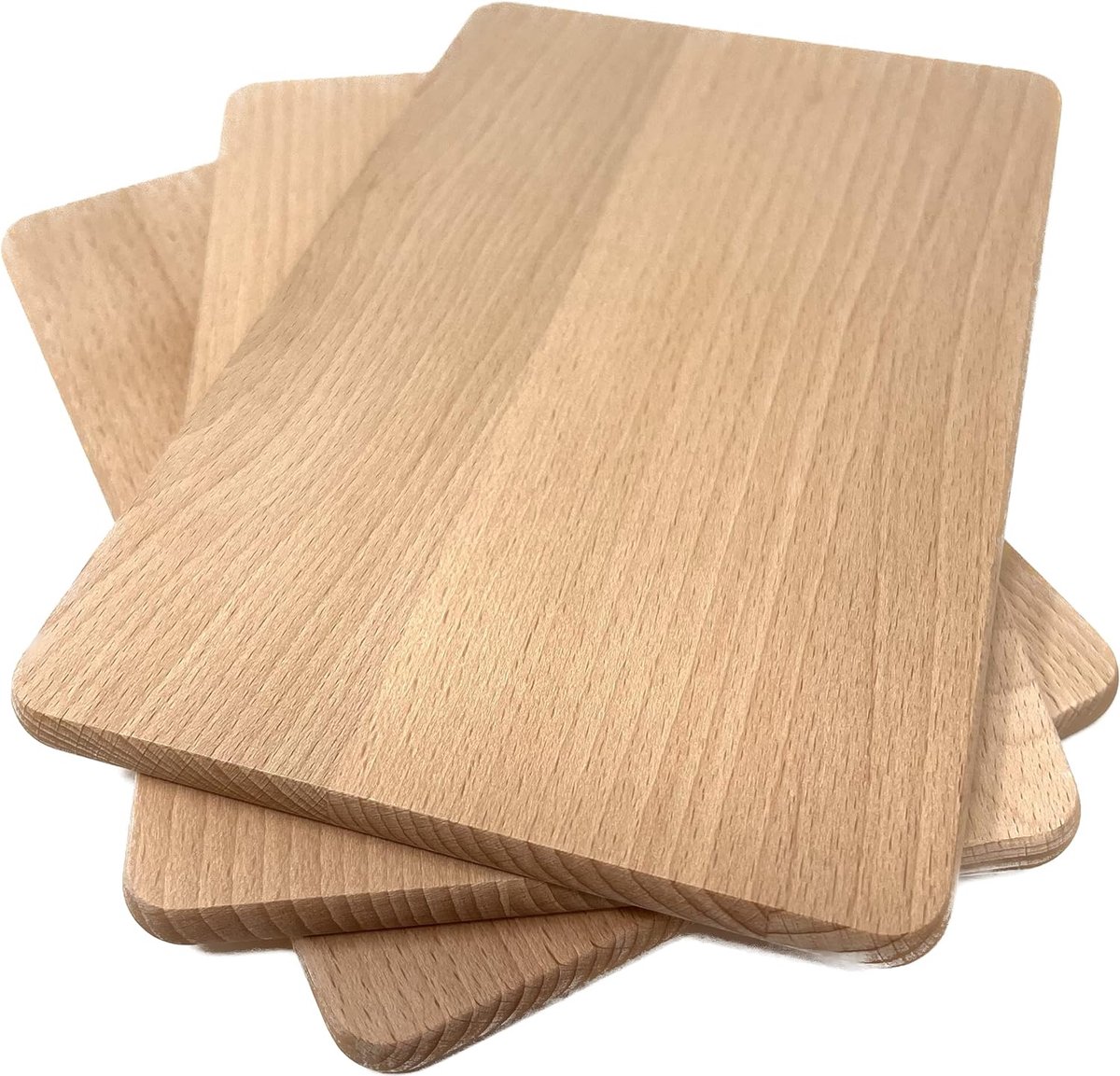 VmG-Store Ontbijtplankje van beukenhout, 23 x 15 cm, ruwe snijplank, massief beukenhout, vierkante broodplank van natuurlijk hout, keukenplank (5, medium