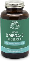 Mattisson - Vegan Algenolie Omega 3 - DHA 150mg & EPA 75mg - Vegan Voedingssupplement - 180 Capsules