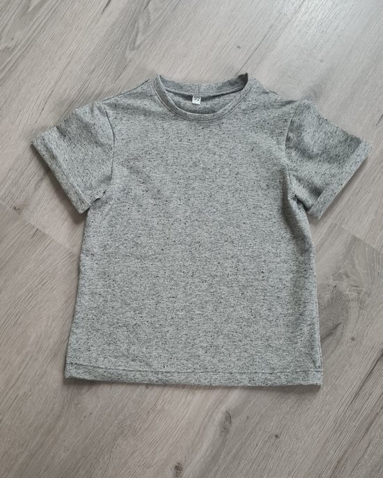 T-shirt met spikkels - mouw omslag - grijs - jongens - maat 68