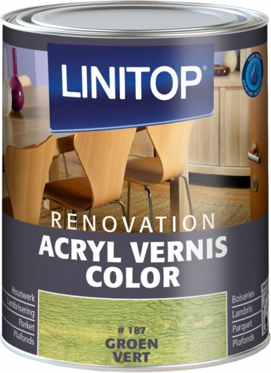 Linitop Acryl Vernis Color 250 ml Kleur 187 Groen