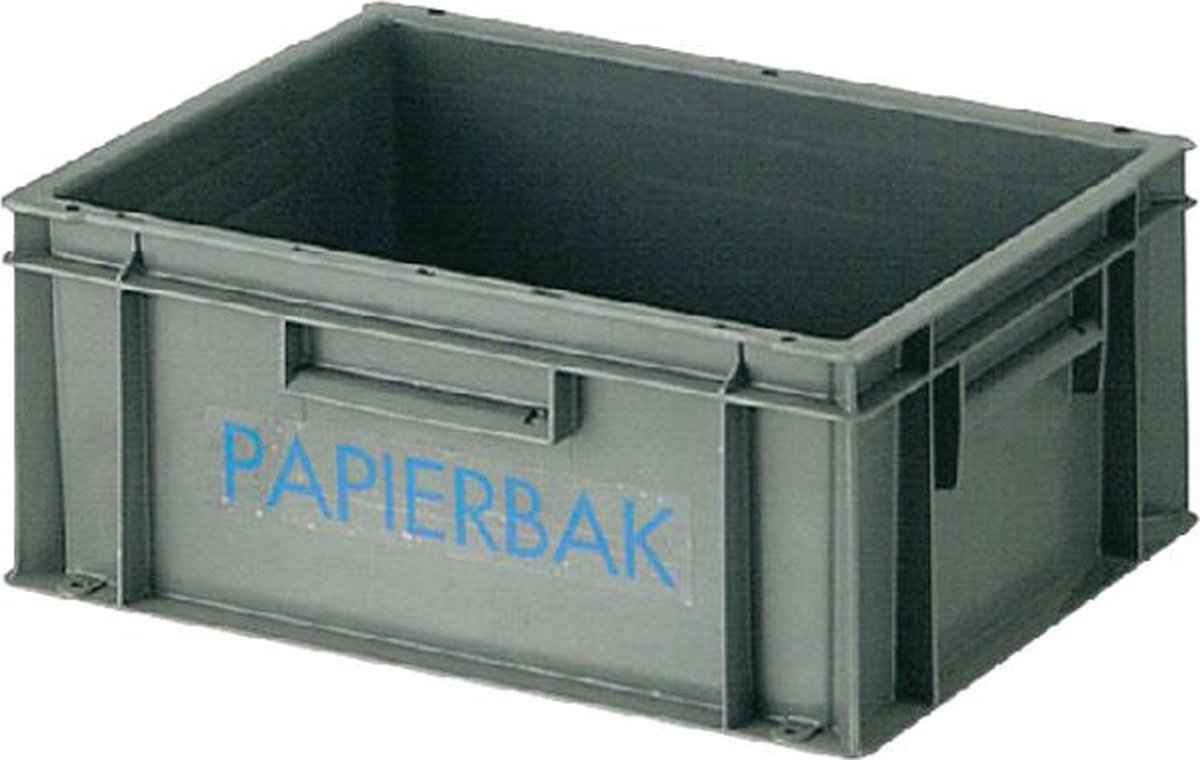 Papierverzamelbak kunststof 40x30x17.5cm grijs