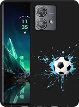 Cazy Hoesje Zwart geschikt voor Motorola Edge 40 Neo Soccer Ball