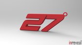 Sleutelhanger '27' Nico Hulkenberg (Formule 1) - 63x26x5 mm - Rood