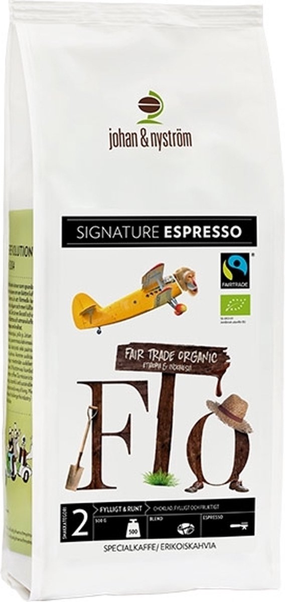 Johan & Nyström - Espresso FTO (Fairtrade Organic) 500gr - Specialty Coffee (Sustainable - Ethical - Traceable)