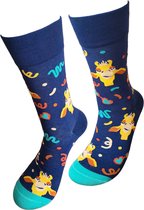 Grappige sokken - Giraffe sokken - Valentijnsdag cadeau - Verjaardag cadeau - Kado - Cadeau voor man vrouw - Leuke sokken - Vrolijke sokken - Luckyday Socks - Sokken met tekst - Aparte Sokken - Socks waar je Happy van wordt - Maat 37-44