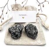 Sneeuwzakje Dankjewel - Obsidiaan ruw -edelsteen-persoonlijk cadeau-