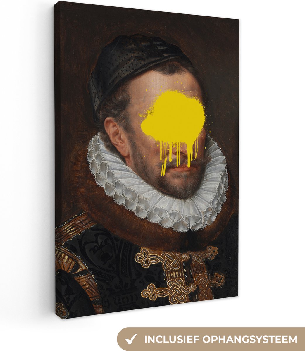 Canvas Schilderij Willem van Oranje - Adriaen Thomasz - Geel - 90x140 cm - Wanddecoratie - OneMillionCanvasses