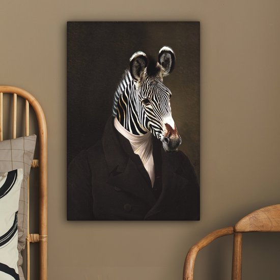 Décoré de zèbre sur smoking 60x90 cm - Tirage photo sur toile (Décoration murale salon / chambre)