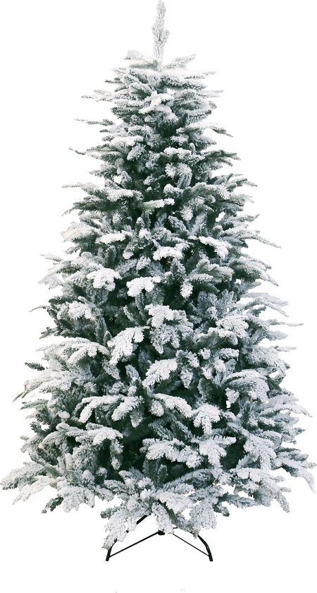 Foto: Oslo snow pine kunstkerstboom 180 cm groen 104 cm 1 649 tips besneeuwd metalen voet