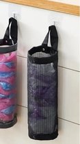 2 Supports Muraux Pour Sacs Plastiques - Organisateur En Toile Avec Crochets Adhésifs (gris Clair)