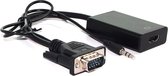Adaptateur VGA + Jack 3,5 mm (m) vers HDMI avec HDCP - alimentation via Micro USB / noir - 0 mètre