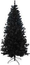 Teddy Black kunstkerstboom - 210 cm - zwart - Ø 107 cm - 910 tips - metalen voet