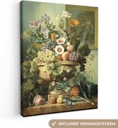 Nature morte avec fleurs et fruits - Peinture d'Eelke Jelles Eelkema 60x80 cm - Tirage photo sur toile (Décoration murale salon / chambre)