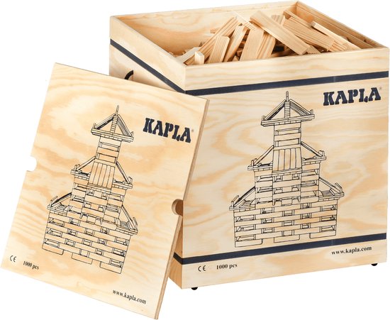 KAPLA - KAPLA Natuur houten kist - Constructiespeelgoed - 1000 Plankjes