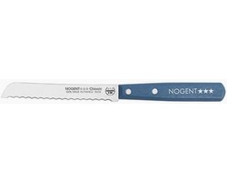 Broodmesje met blauw houten heft gekarteld van Nogent*** 100% Frans – levenslange garantie