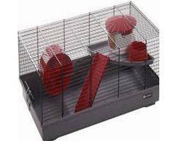 Hamsterkooi - Jing - Zwart Grijs - 58 cm L x 31.5 cm B x 22.5 cm H