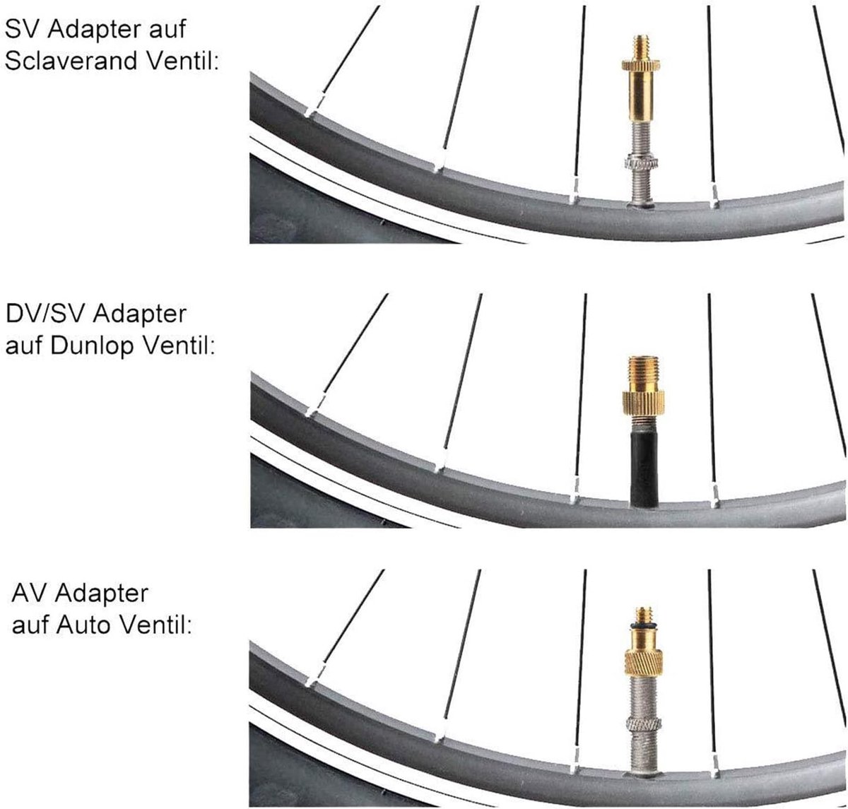 SZSHIMAO Adaptateur de valve de vélo, adaptateur pour toutes les