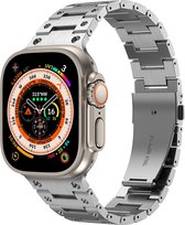 Titanium bandje - geschikt voor Apple Watch series 1/2/3/4/5/6/7/8/9/SE/SE 2/Ultra/Ultra 2 met case size 42 mm / 44 mm / 45 mm / 49 mm - zilver