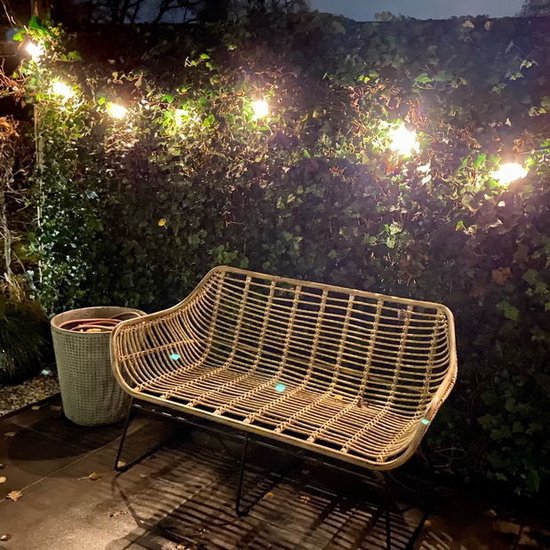 Guirlande lumineuse d'extérieur LumenXL 15 mètres 30 luminaires - Ampoules LED à filament en U 1 watt 2650 K - Variateur IP44