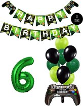Cijfer Ballon 6 Game Videospel Verjaardag Thema - De Versiering voor de Gamers Birthday Party van Snoes