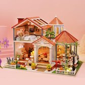 Kit de maison de poupée miniature avec Musique , Kit de maison miniature DIY avec Meubles faits à la main, cadeaux miniatures pour maison de poupée, temps de glaçage coloré