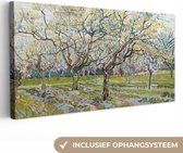 Canvas Schilderij Boomgaard in bloei - Vincent van Gogh - 80x40 cm - Wanddecoratie