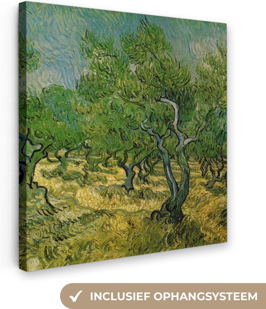Canvas Schilderij Olijfgaard - Vincent van Gogh - 20x20 cm - Wanddecoratie