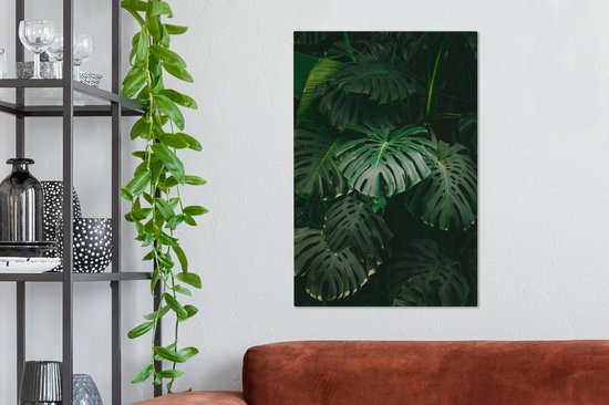 Peintures sur toile Feuilles - Monstera - Motif - 60x90 cm - Décoration murale
