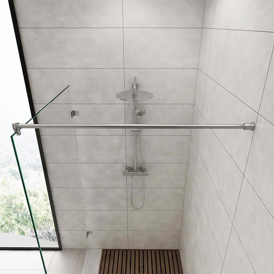 Zijstrip type D 6mm glasdikte. Zijkant douchedeur. Lengte 2000mm. - - v.a