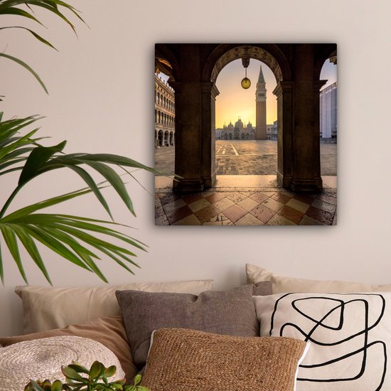 Tableau sur toile Italie - Place - Saint Marc - 50x50 cm - Décoration murale