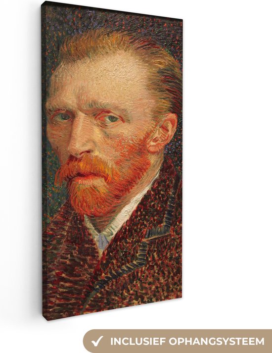 Canvas Schilderij Zelfportret - Vincent van Gogh - 40x80 cm - Wanddecoratie