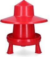 Gaun Poultry Feeder - Voedersilo - Voerbak voor Pluimvee - Ø40xH39 cm - Kunststof - 4 kg - Rood