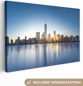 Canvas Schilderij New York - Skyline - Reflectie - 120x80 cm - Wanddecoratie