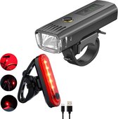 ZENXSTORE USB Oplaadbare Fietslamp Set - Voorlicht en Achterlicht - Heldere LED Fietsverlichting met 4 Lichtstanden - Waterbestendig