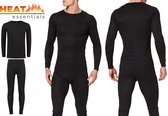 Thermo Ondergoed Heren - Set - Thermo Shirt en Thermo Broek - Zwart - M