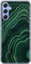 Hoesje geschikt voor Samsung Galaxy A34 - Agate groen - Soft Case - TPU - Marmer - Groen - Mooie Telefoonhoesjes