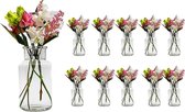 Petits vases - Vases en Verres 10 pièces - Bouteilles en Verres décoratives - 13,6 cm de haut