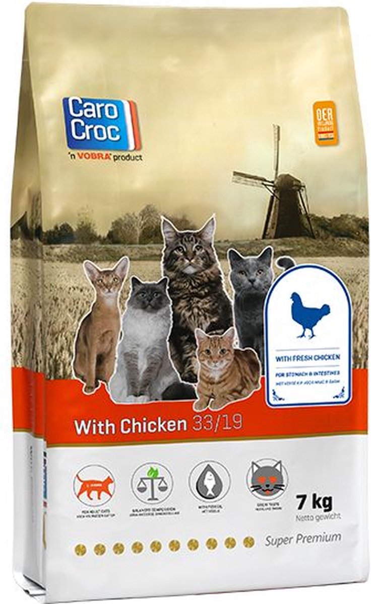 Carocroc Adult Kip 14 kg met extra Catessy Stick