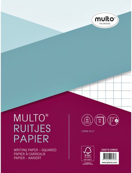Interieur Multo 17-rings 80gr 50vel ruit 10mm - 10 stuks | bol