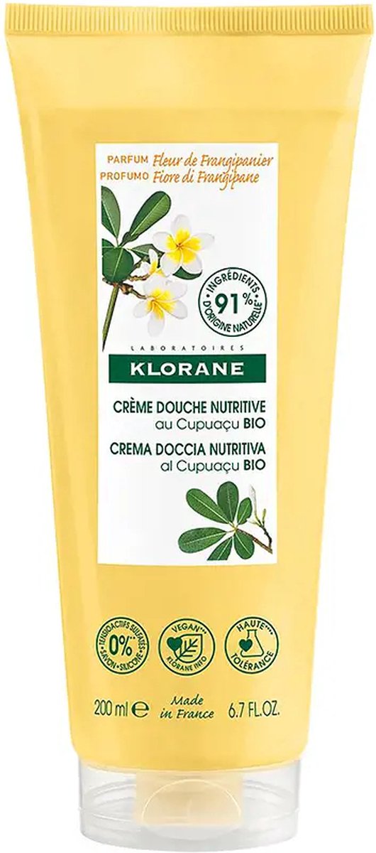 Klorane Huid Fleur de Frangipanier Crème Douche Nutritive 200ml