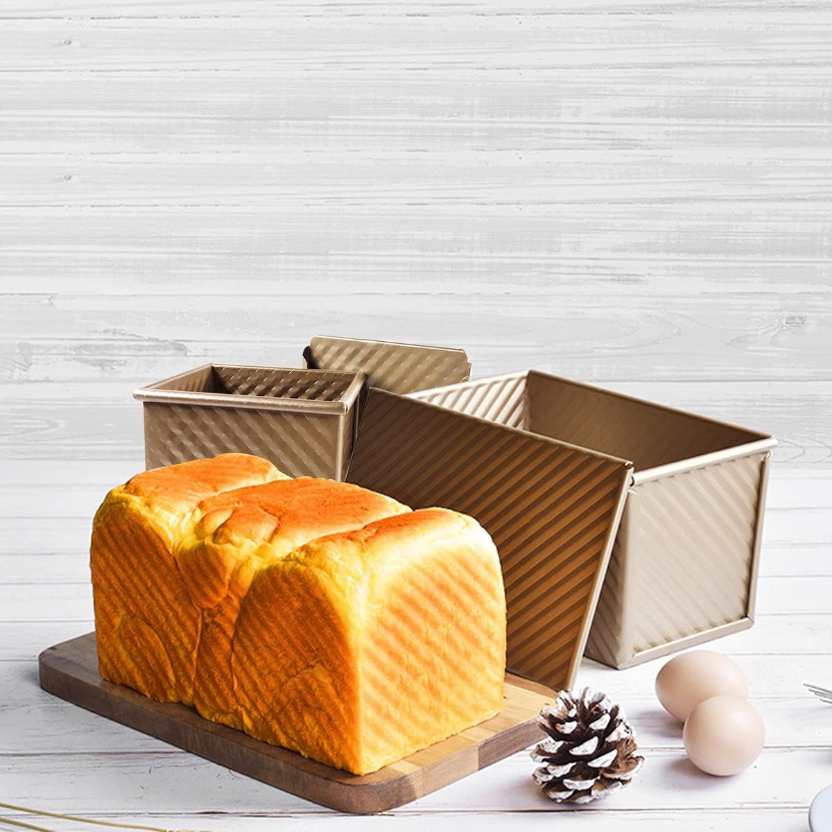 JGS ® Bakvorm met Deksel voor Perfect Gebakken Brood en Gebak in Roségouden Afwerking