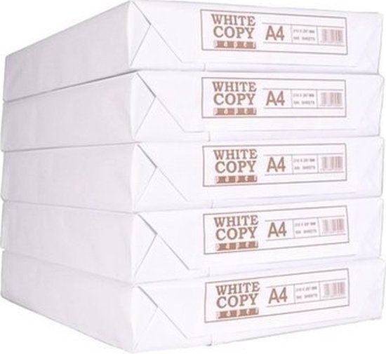 A4 papier Wit - 75 grams - doos a 5 pakken van 500 vel | Kopieerpapier | Printpapier