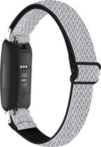 Nylon bandje - geschikt voor Fitbit Inspire 3 - wit-zwart