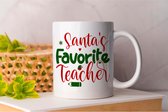 Mok Santa's Favorite Teacher - Christmas - Gift - Cadeau - HolidaySeason - MerryChristmas - ChristmasTree - WinterWonderland - SeasonsGreetings - HolidayCheer - HappyHolidays