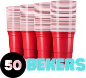 Beerpong Bekers - 50 stuks - American Cups - Herbruikbare bekers - Bierpong - Pingpong ballen - Actiespel - 50 Redcups - Drankspel - Drinkbekers - Drinkspel
