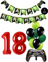 Cijfer Ballon 18 Game Videospel Verjaardag Thema - De Versiering voor de Gamers Birthday Party van Snoes