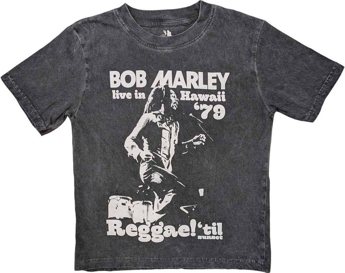 Bob Marley - Hawaii Snow Wash Kinder T-shirt - Kids tm 8 jaar - Grijs