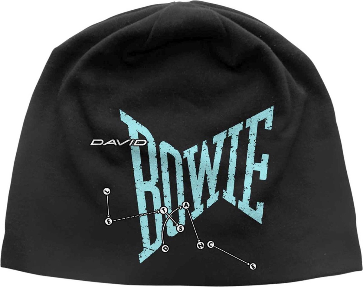David Bowie - Let's Dance JD Print Beanie Muts - Zwart