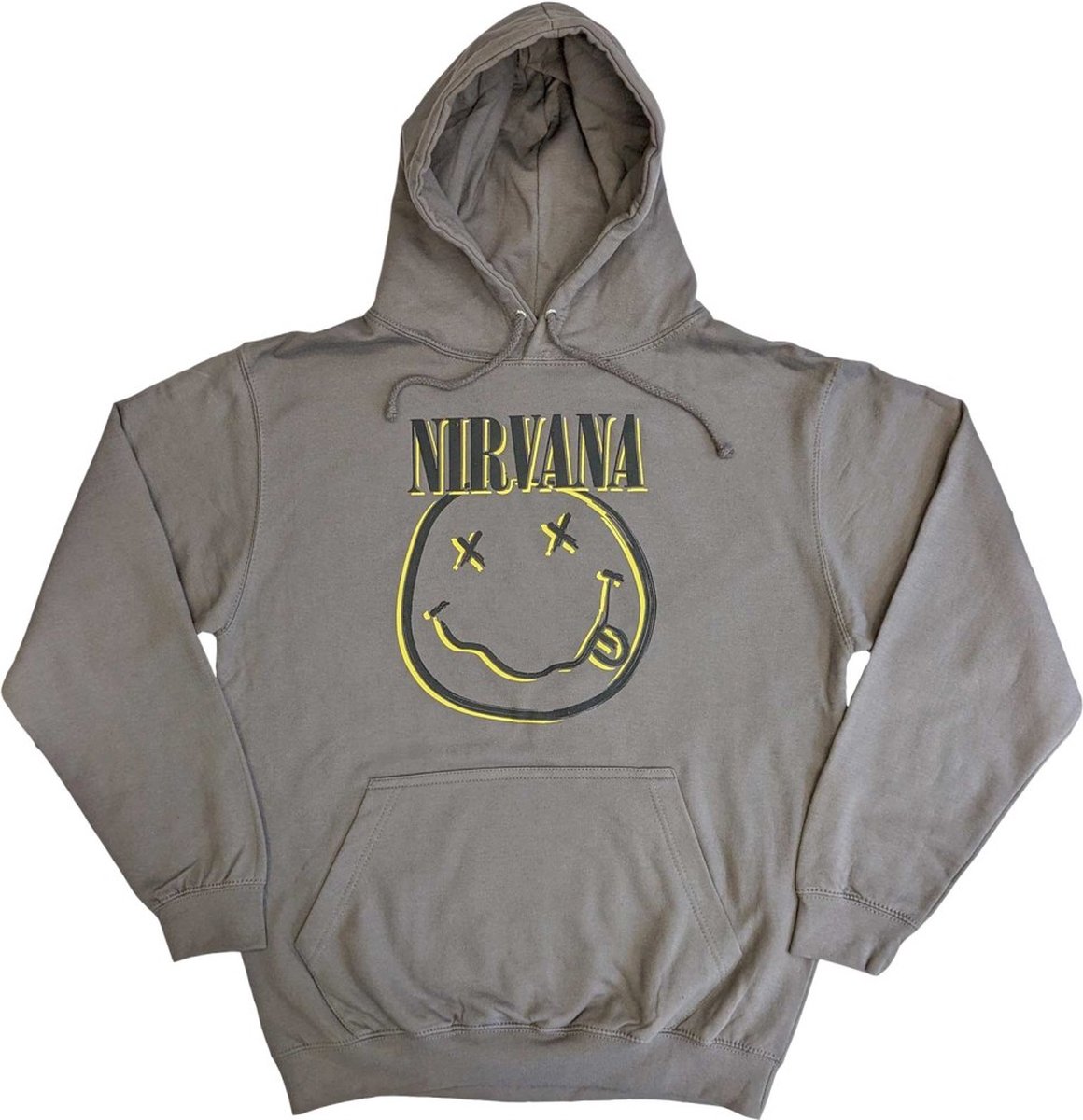 Nirvana - Inverse Happy Face Hoodie/trui - L - Grijs