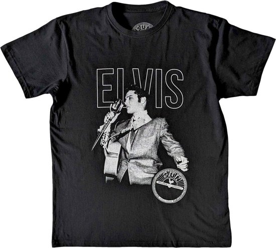 Elvis Presley - Elvis Live Portrait Heren T-shirt - XL - Zwart